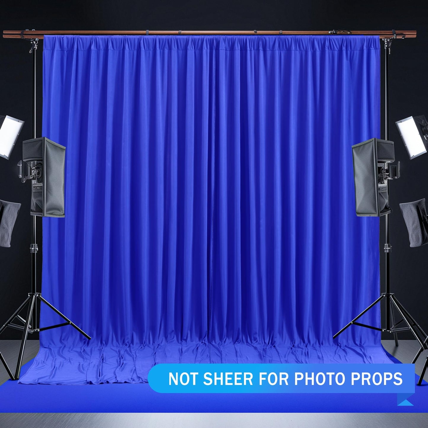 Royal Blue Backdrop Curtain 2 Panels-Wrinkle-Free Royal Blue Curtains Polyester Photography Drapes for Baby Shower Birthday Party Photo Background Backdrop Stand- 8 X10FT (Royal Blue)