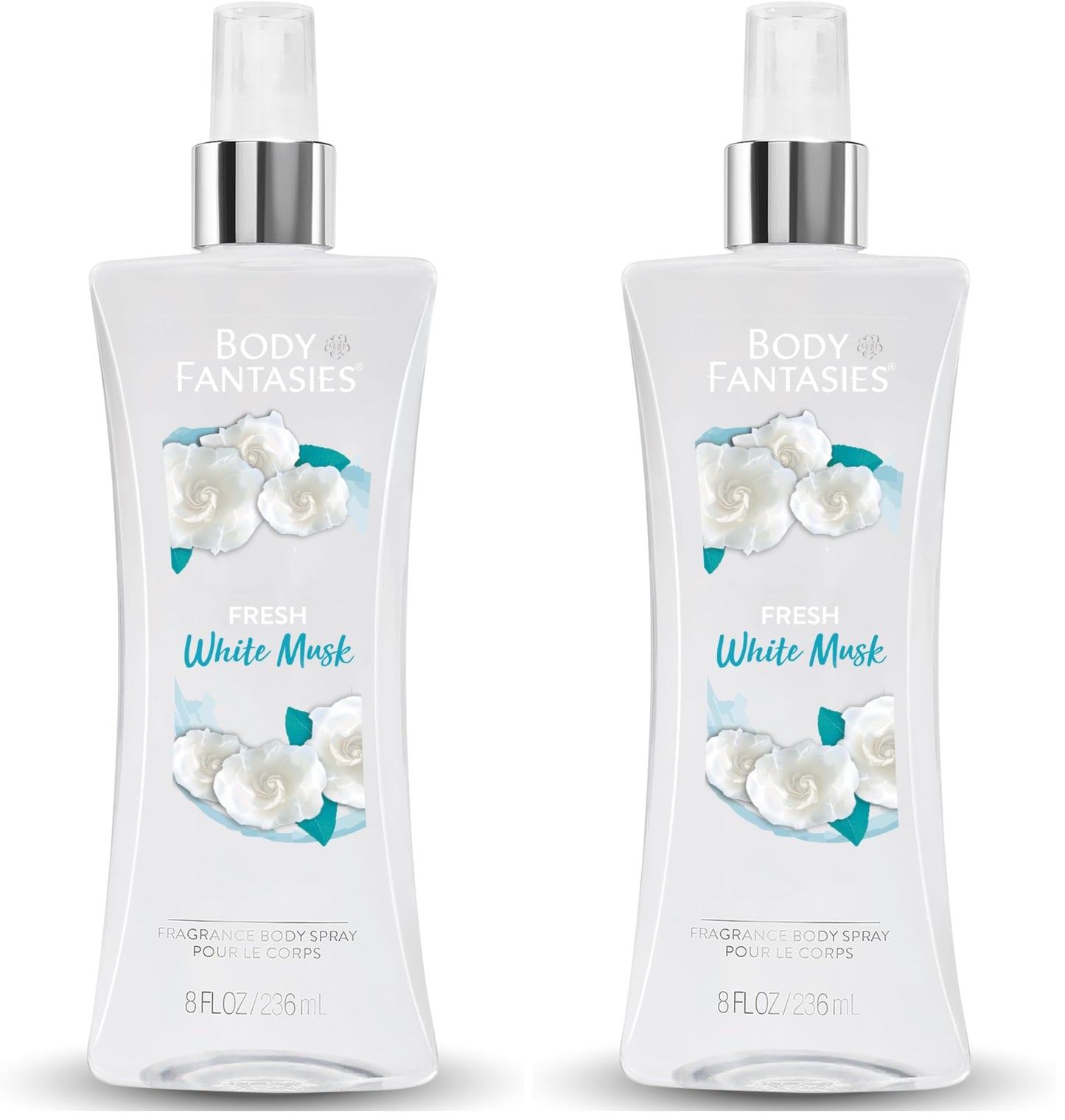Body Fantasies Signature Fragrance Body Spray, Fresh White Musk, 8 Fluid Ounce (Pack of 2)