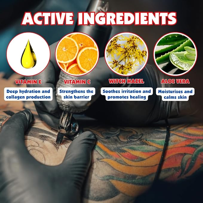 HEALer Tattoo Aftercare Gel - New Formula, Aloe & Vitamin E Tattoo Moisturizer, Fast-Absorbing, Non-Greasy Care for New Tattoos & Piercings Gentle Cream on Sensitive Skin, Travel Size, 3oz