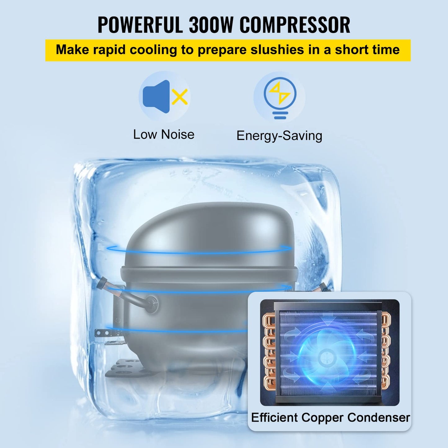 VEVOR Slushie Machine, Slushy Machine 6L/1.6 Gal 25 Cups Single-Bowl, 300W Frozen Drink maker, Stainless Steel Margarita Smoothie Machine, Slushie Machine for Cafes Restaurants Bars Home Use