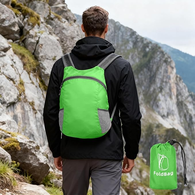 Lightweight Packable Backpack-Foldable Rucksack for Travel Camping,Waterproof Folding Hiking Packs for Men Women