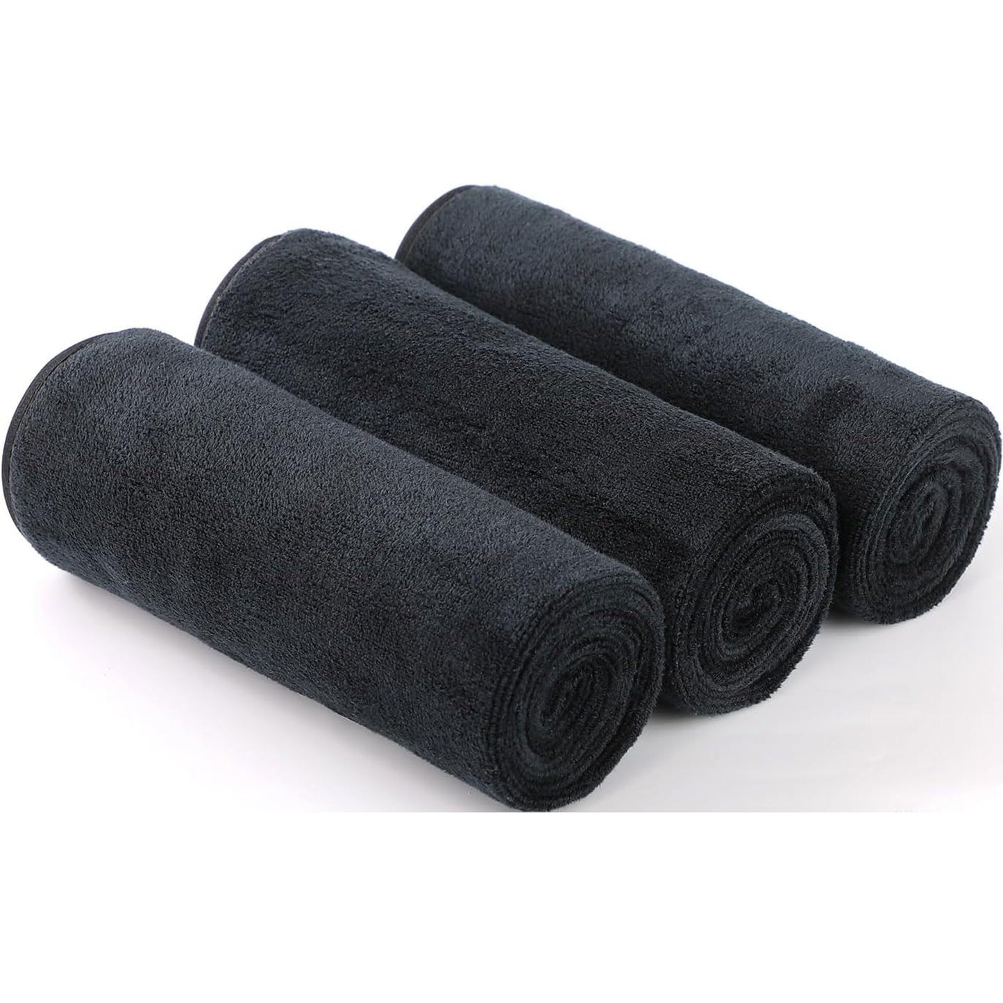 Wuwahold Microfiber Gym Towels Bigger Size Super Soft for Exercise Fitness, Sports, Workout, 380-GSM 15-Inch x 31-Inch Quick-Drying Towels (Black, 3 Pack)