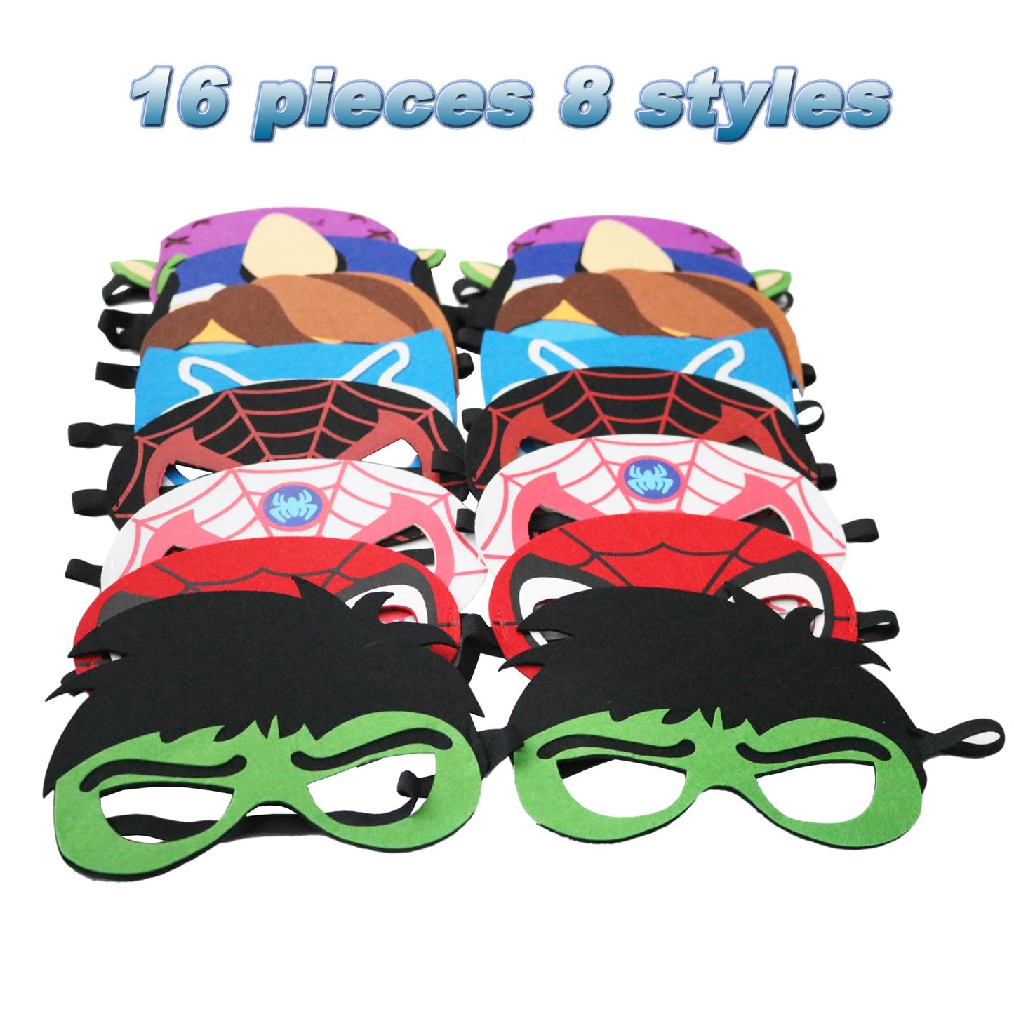 Masks Party Favors for Kids, 16 Packs Supplies for Kids Dress Up Birthday Gift Halloween Cosplay Party Masks Supplies