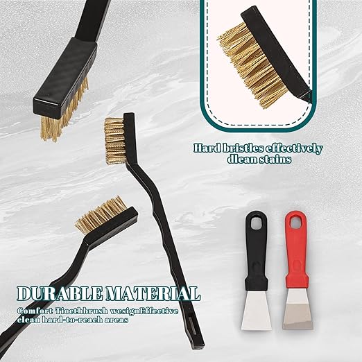 20 Pcs Mini Wire Brush Brass Brush Set, Curved Handle Masonry Brush Wire Brush for Cleaning Welding Slag and Rust
