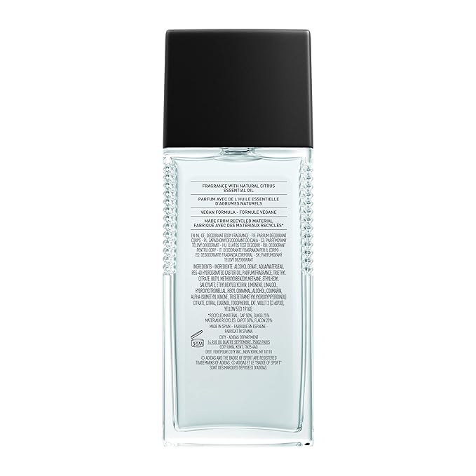 adidas Dynamic Pulse Body Fragrance 2.5 fl oz (Pack of 1), Notes of Mint, Apple, and Wood, Men's fragrance, Long lasting, Sporty fragrance, Travel size