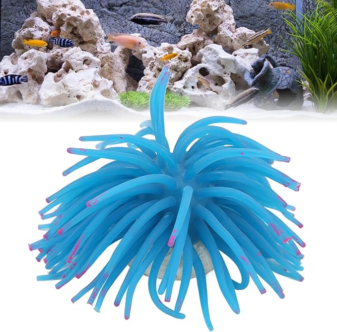 Luminous Decoration, Safe Durable Silicone for Fish Tanks, Suitable for Freshwater and Saltwater (Blue)