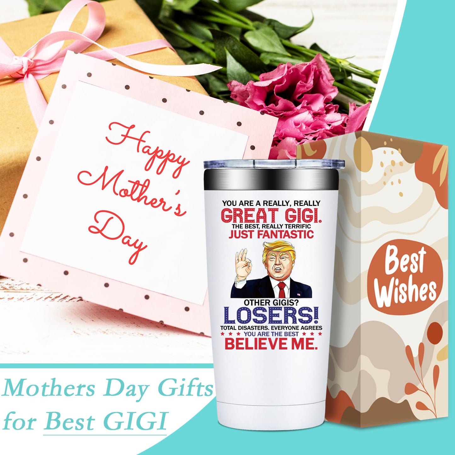 BIRGILT Gigi Gifts for Grandma - Christmas Gifts for Gigi - Best Gigis Ever Gift for Birthday, Grandparents Day, Thanksgiving, Mothers Day - Best Gigis Cup Tumbler 20oz
