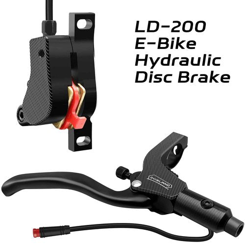 DYISLAND LD-200 2-Pistons Hydraulic Disc Brake Set for ebike,2-PIN Power-Off Electric Bike Hydraulic Brake kit，Hydraulic Brake Kits with mounting Tools and Screws (Black-Front1000mm/Rear1850mm-Set)