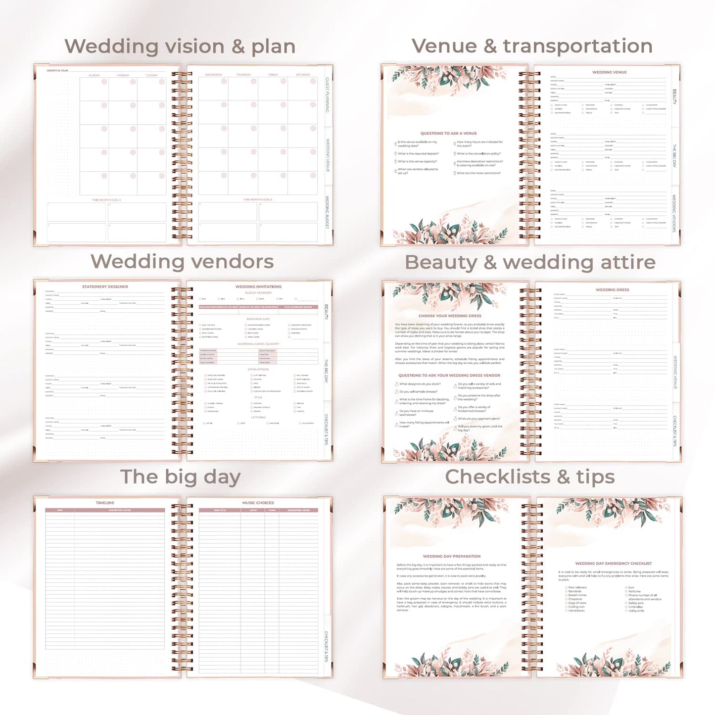 Clever Fox Wedding Planner – Notebook Organizer for Bride – Wedding Planning Binder Book with Pockets – Engagements Gift, 10x11″ (Rose Gold)