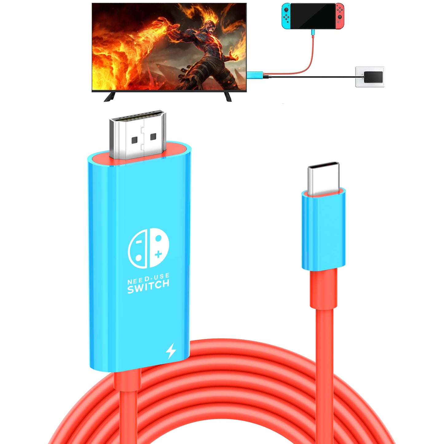 Dnkeaur Switch Dock For Nintendo Switch & Oled, Usb C To Hdmi Adapter Cable For Nintendo Switch Dock, Type-C To Hdmi Conversion