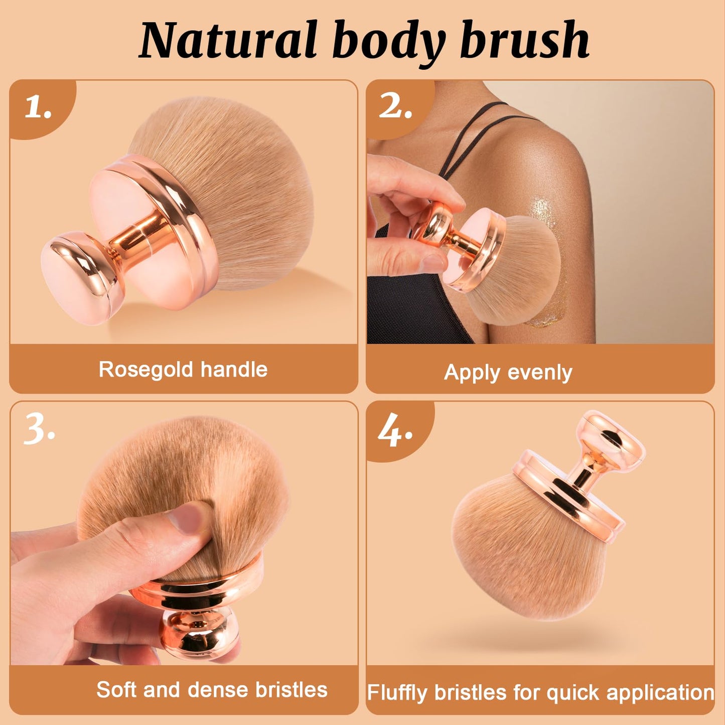 UNIMEIX Extra Large Body Makup Brush for Self Tanner Blend and Blur Body Brush, 3.0 Inch Wide-headed Sunscreen Applicator for Fa