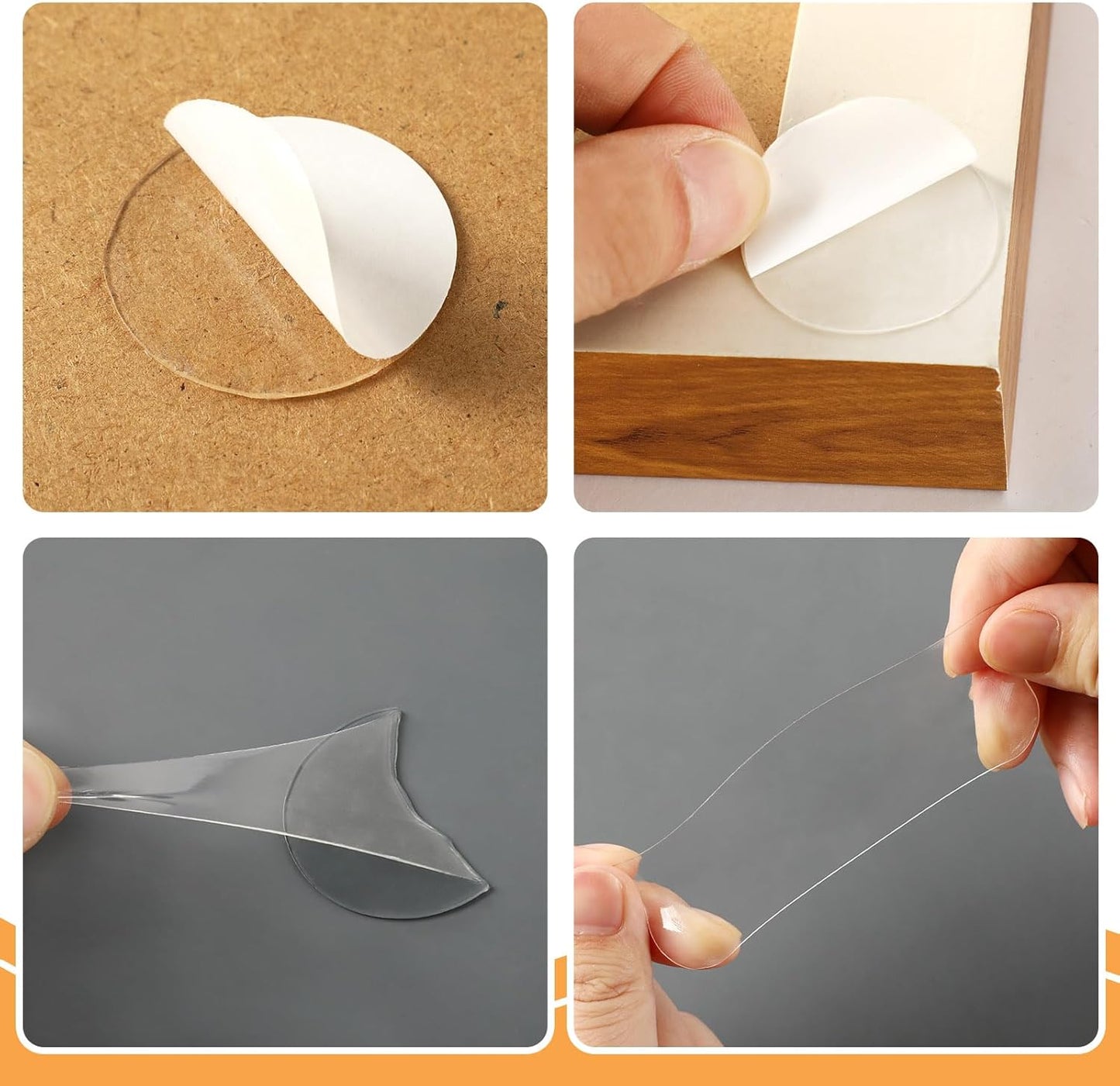 JANYUN 1500 Pcs Double Sided Sticky Dots Removable Round Putty Clear Double Sided Tape for Crafts No Trace Sticky Tack Adhesive Tape (20 mm)