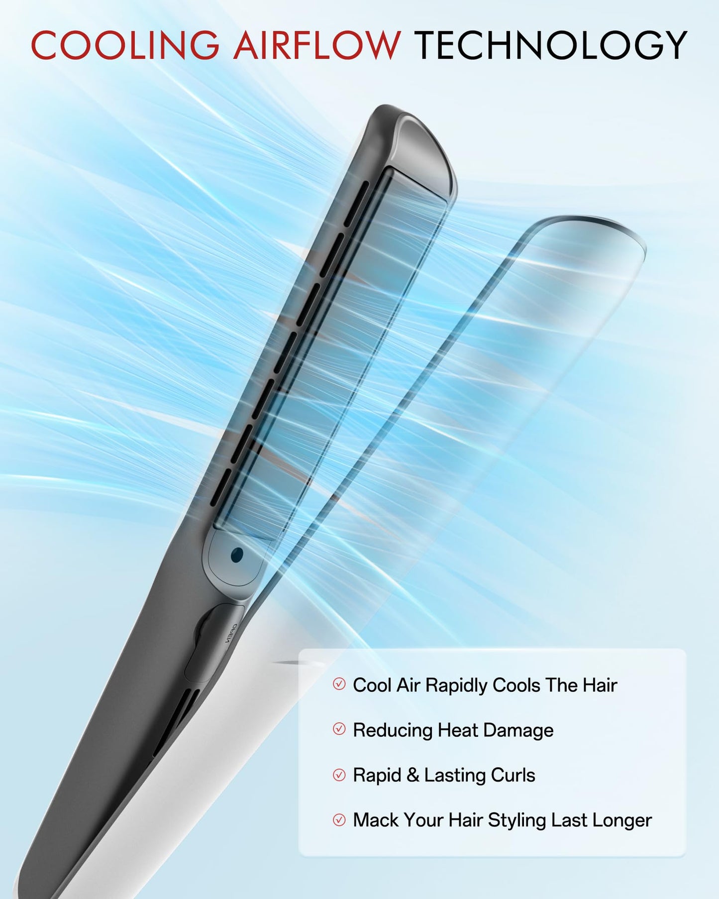 Betahouse Flat Iron Hair Straightener and Curler 2 in 1 with Cooling Air Vents and Add Essential Oil, 1 Inch Titanium Straighten
