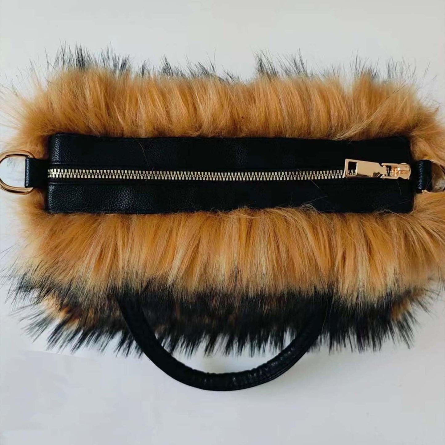 Women's Shoulder Handbags Faux Fur Tote Bag Fluffy Satchel Handbags for Women, Mom, Friends, Bridesmaids (Brown)