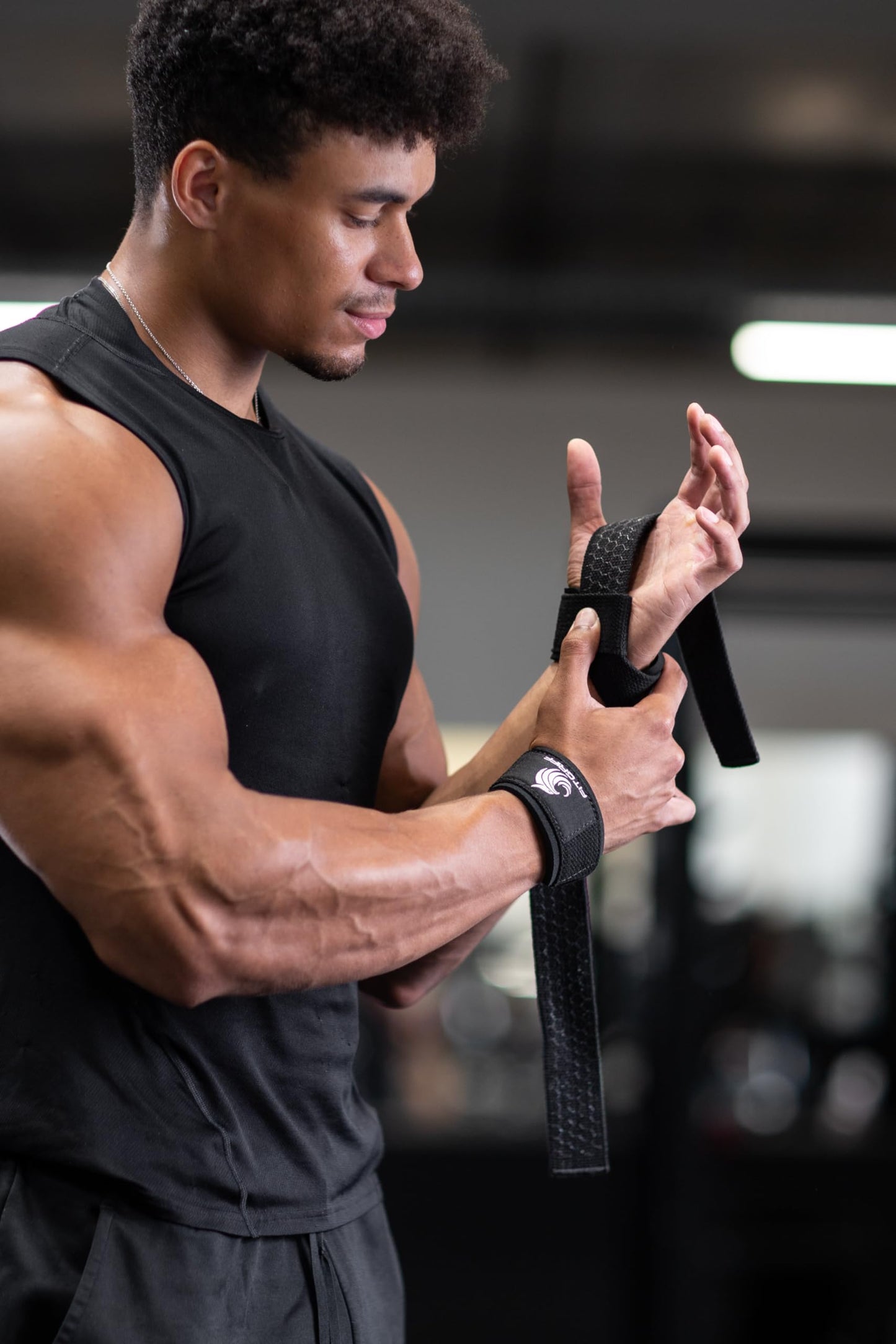 Fitgriff® Lifting Wrist Straps for Weightlifting, Gym, Deadlift, Workout (Made of Premium Cotton & Padded) - Men & Women (Standard, Black (Silicone-Grip))