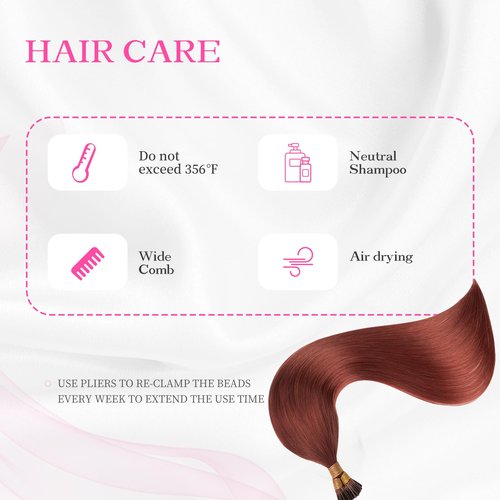 Eliysako I Tip Hair Extensions Human Hair Blonde Itip hair Reddish Brown 18inch 50g/pack Extensions Real I Tip Human Hair Soft Nature Cold Fusion For Women