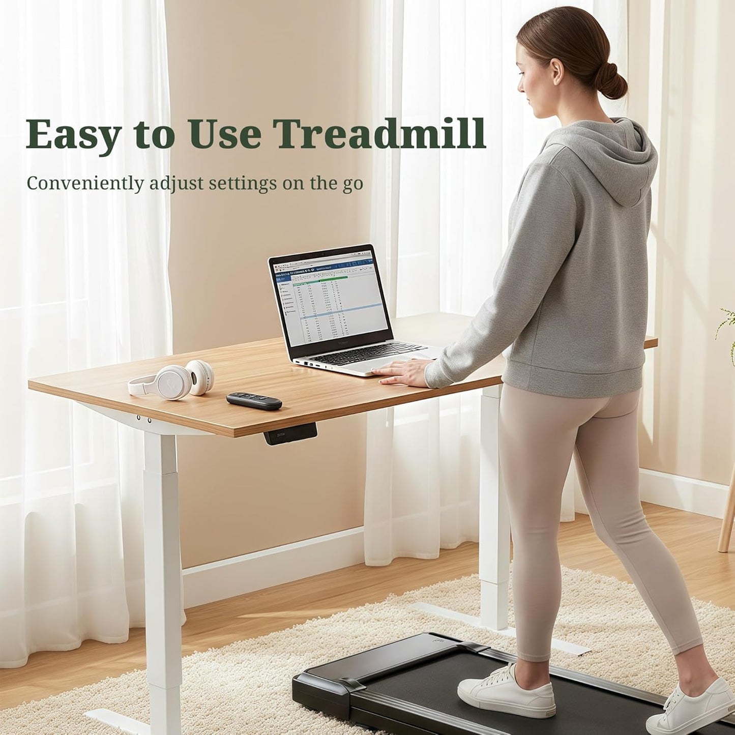 Walking Pad Treadmill, 3 in 1 Portable Under Desk Treadmills for Home Small Space, Quiet Compact Folding Treadmill with Remote Control, 320 LBS Capacity, Jet Black