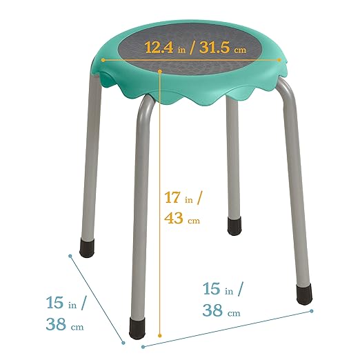 ECR4Kids Daisy Stackable Stool Set, Flexible Seating, Contemporary, 8-Piece