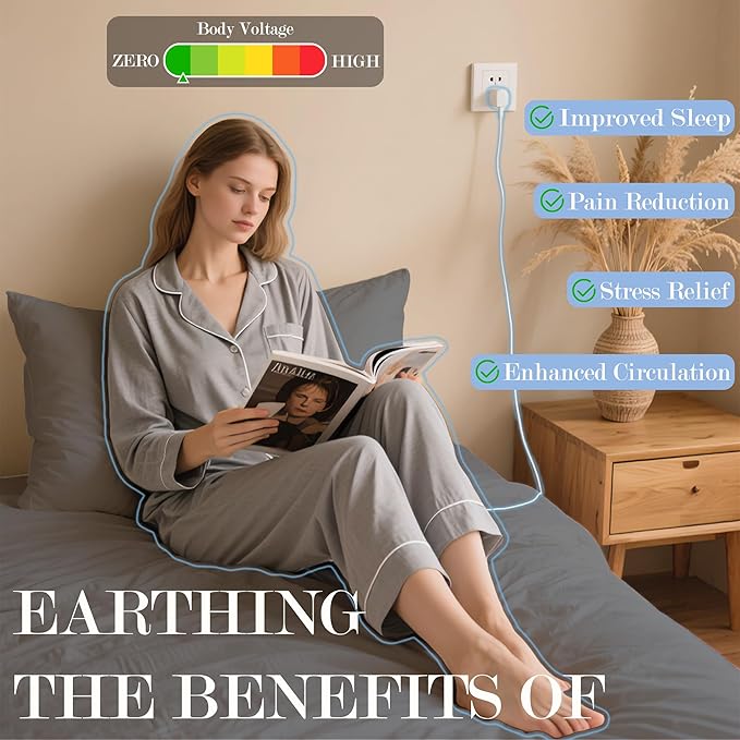 Ali King Grounding Sheets - Queen Size, Soft Cotton with Silver Fiber, 15'' Deep Pocket Earth Grounding Fitted Bed Sheets for Improved Sleep (Dark Gray, Queen 60''*80''*15'')