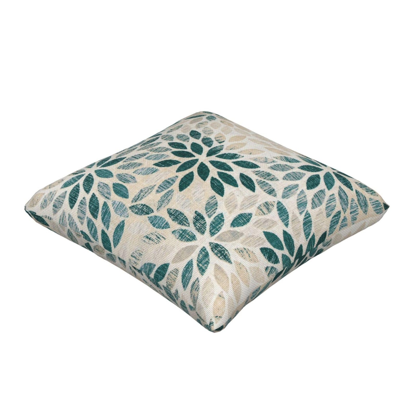 Dark Teal Dahlia Pillow Covers 18x18 Inch Set of 2 Summer Geometric Rust Flower Outdoor Decorative Throw Pillows Farmhouse Turquoise Pillow Case Linen Square Cushion Cover for Home Sofa Bedroom