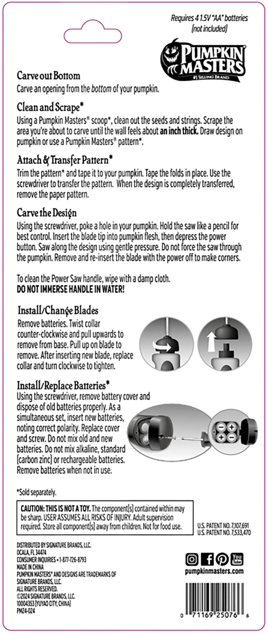 Pumpkin Masters - Masters Collection Power Saw, Easy-Grip Design and Interchangeable Blads for Maximum Control and Comfort