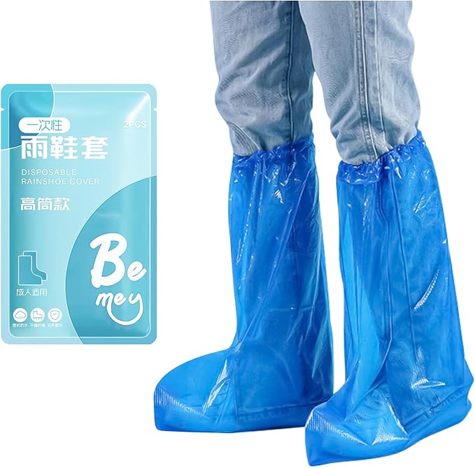 12 Pairs Waterproof Shoe Covers Plastic Boot Covers Disposable Thicker Long Rain Shoes and Boots Cover Non-Slip,Indoor Outdoor Overshoes for Men and Women