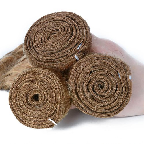 22 24 26 Inch Honey Blonde Bundles Color #27 Water Wave Human Hair Bundles Brazilian Virgin Hair #27 Bundles Blonde Wet and Wavy Bundles