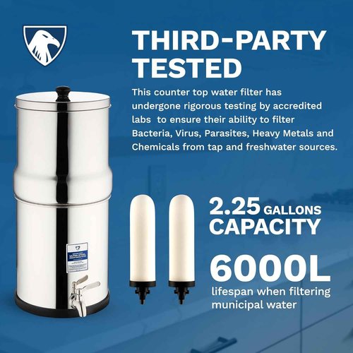 Survivor Filter Ultra Gravity Water Filter Replacement Pack - 2X Ceramic Filter Replacement - Compatible with Big Berkey - Removes Bacteria, Viruses, and Parasites