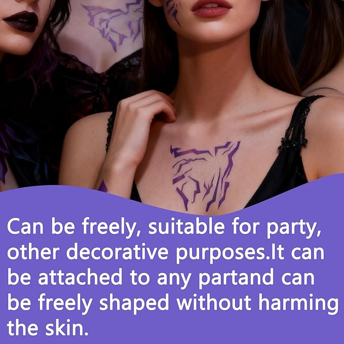 Ombre Temporary Patterns Tattoo – Realistic Body Art for Cosplay, Dance, Music Festivals，Temporary Tattoos Body Art for Cosplay，and Party Makeup (1pcs)