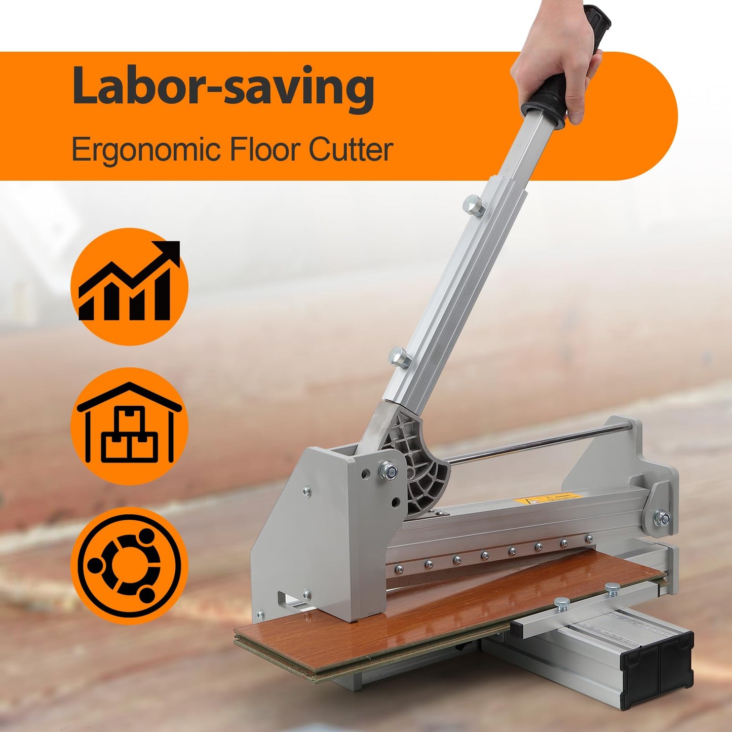 Laminate Floor Cutter, 12” Vinyl Plank Cutter with Sharp Blade for Cutting 12mm Floor, Adjustable Width Wood Floor Cutter for Cutting Laminate Floor, LVP, LVT, VCT, SPC, WPC Floor