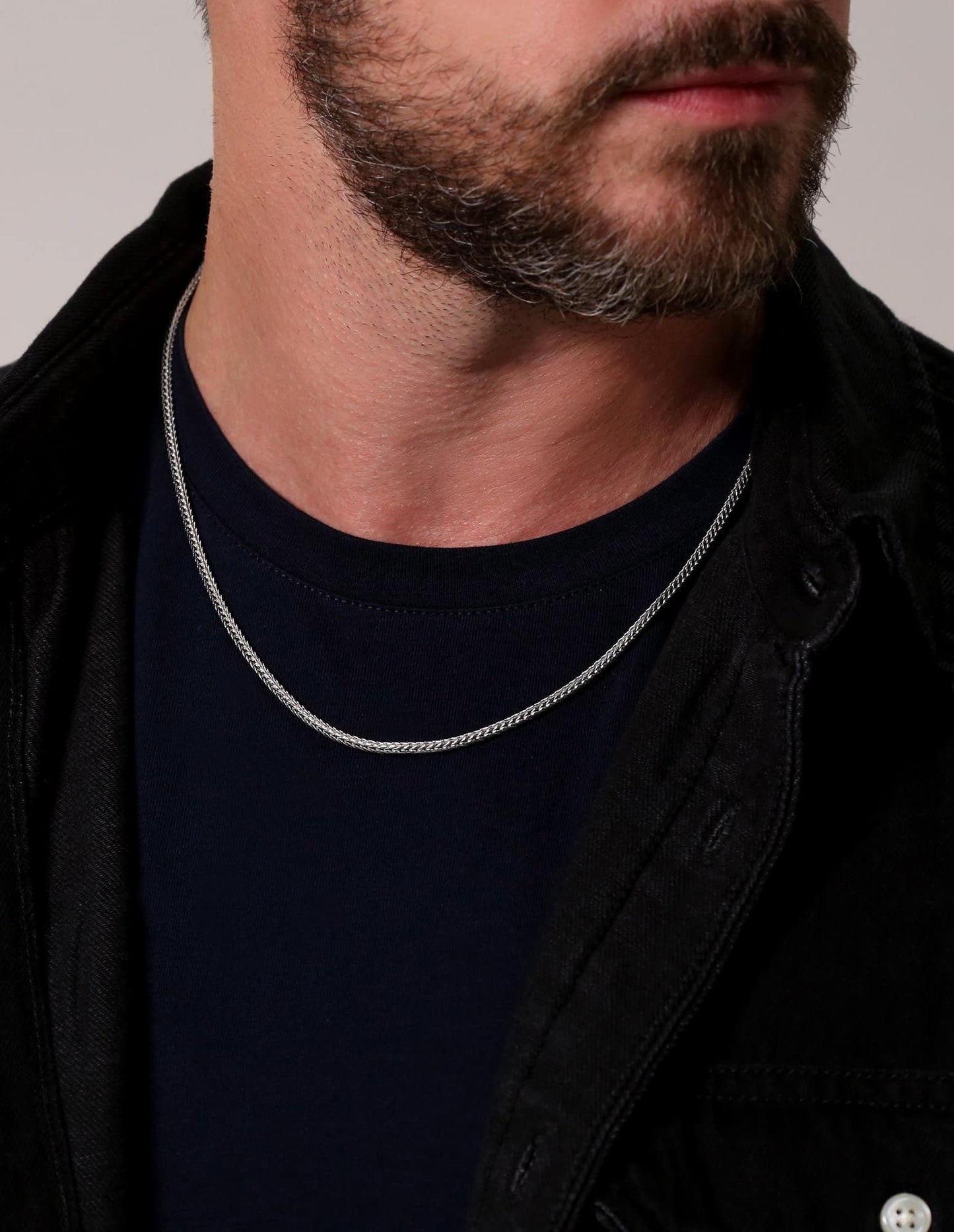 Waitsoul Sterling Silver Square Foxtail Box Chain with Lobster Clasp - 2mm Franco Chain for Men & Women - 30 Inch