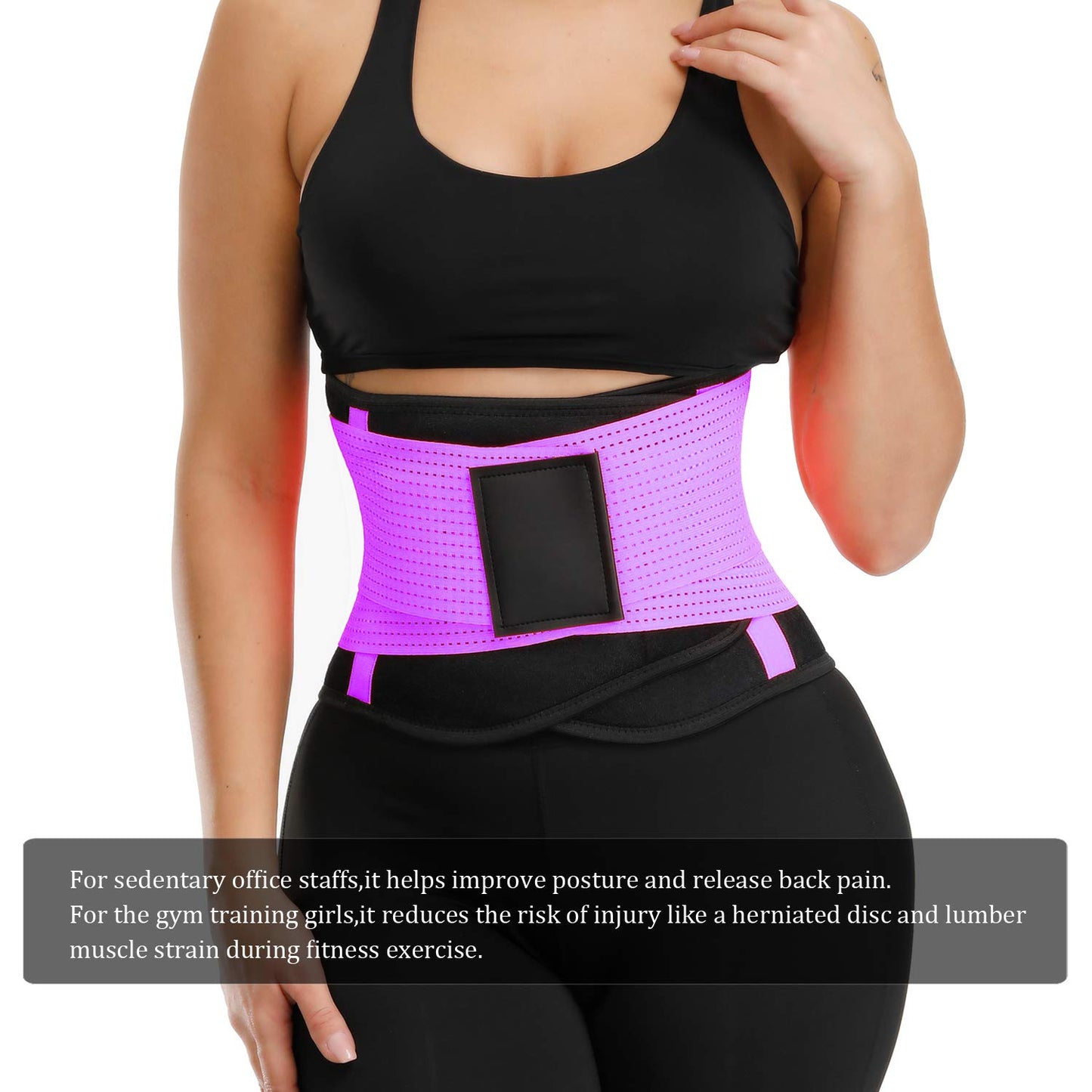 VENUZOR Waist Trainer Belt for Women - Waist Cincher Trimmer - Slimming Body Shaper Belt - Sport Girdle Belt (UP Graded)(Purple,2XL)