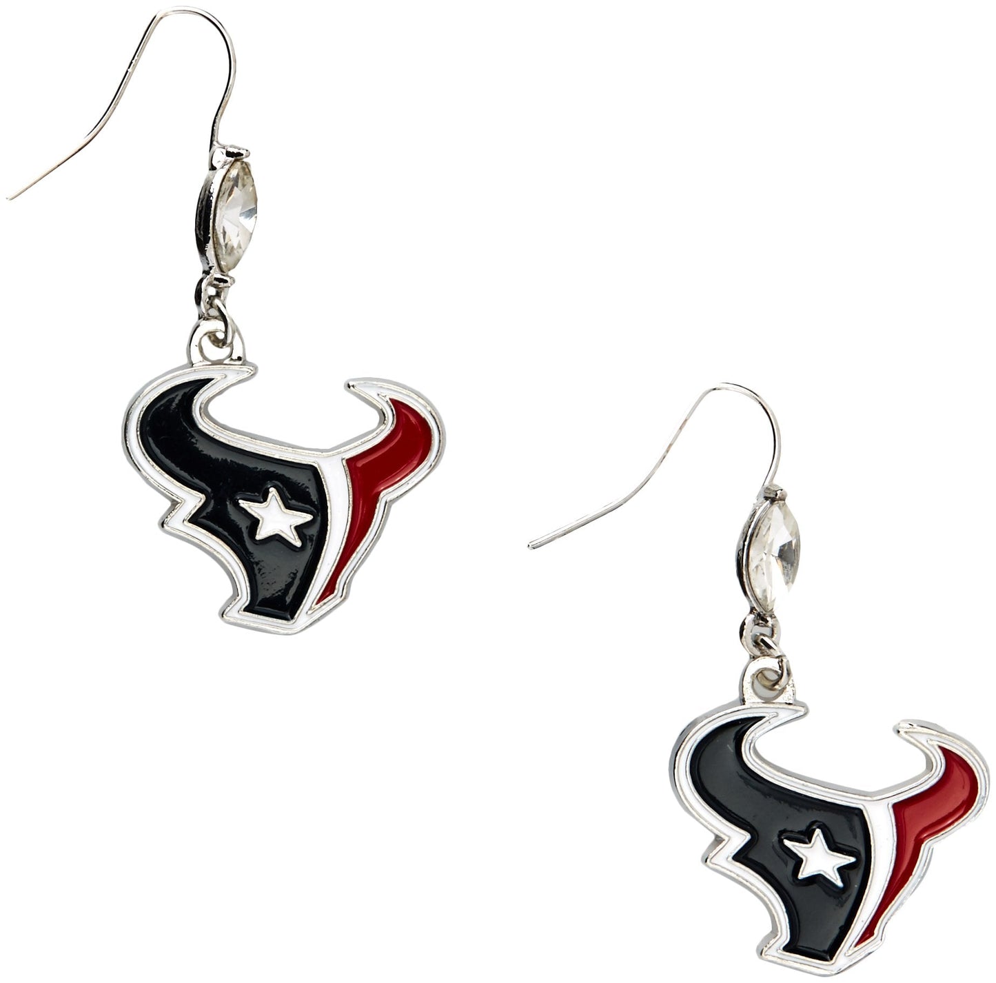NFL Siskiyou Sports Womens Houston Texans Crystal Dangle Earrings One Size Team Color