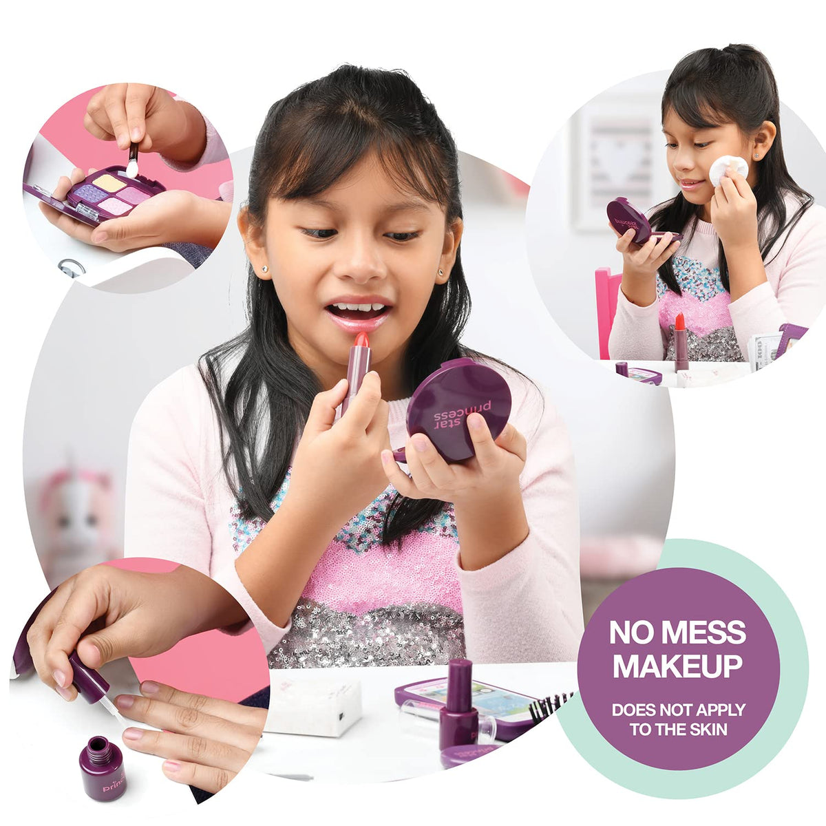 Little Girls Purse with Accessories and Pretend Makeup for Toddlers - My First Purse Set Includes Handbag, Phone, Wallet, Play Makeup and More Pretend Play Toys for Girl Age 3 +