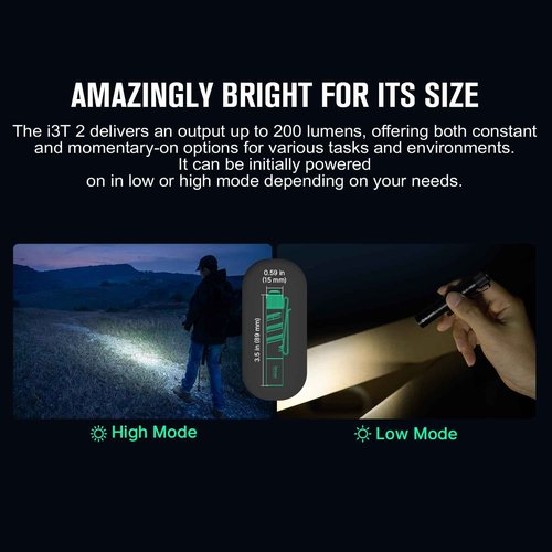 OLIGHT Baton4 Rechargeable EDC Flashlight, 1300 Lumens Bundle with I3T2 EOS Pocket Compact Bright Handheld Lights