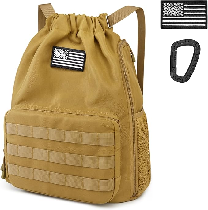 G4Free Drawstring Backpack Gym Backpack Soccer Basketball Bag with Shoes Compartment Tactical Water-Resistant String Sport...