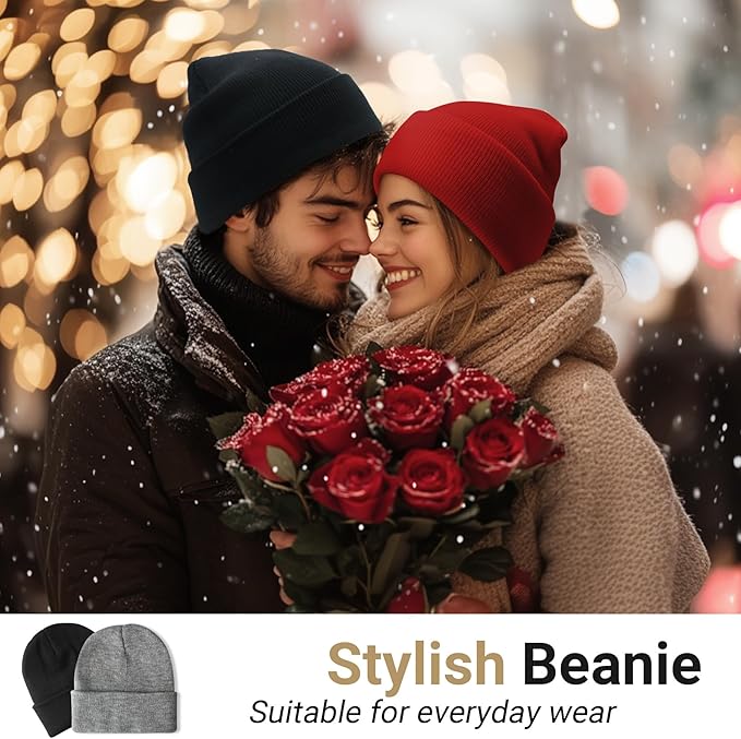 NPQQUAN Unisex Beanie Hats for Men Women Winter Knit Beanies