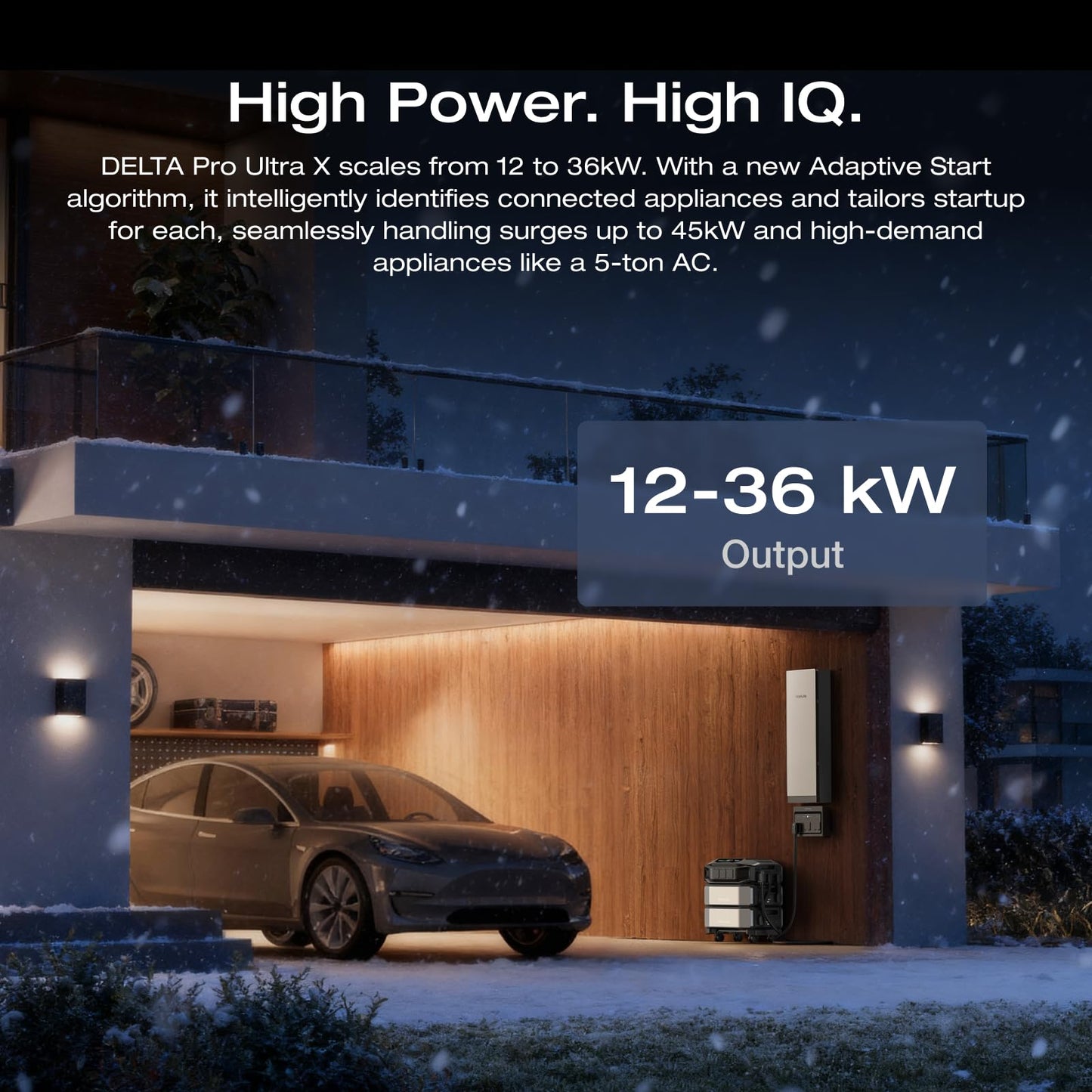 EF ECOFLOW Power Station 12288Wh Delta Pro Ultra X with AC cable, 12000W Solar Generator for Home Battery Backup, Expandable to 180kWh, Outdoor & Camping Power Supply (1x Inverter + 2 x Batteries)