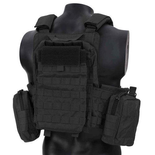 Cilbmua Tactical Vest Quick Release for Men Outdoor Molle Airsoft Vests Adjustable Breathable Weighted Gear for CS/Training (Black)