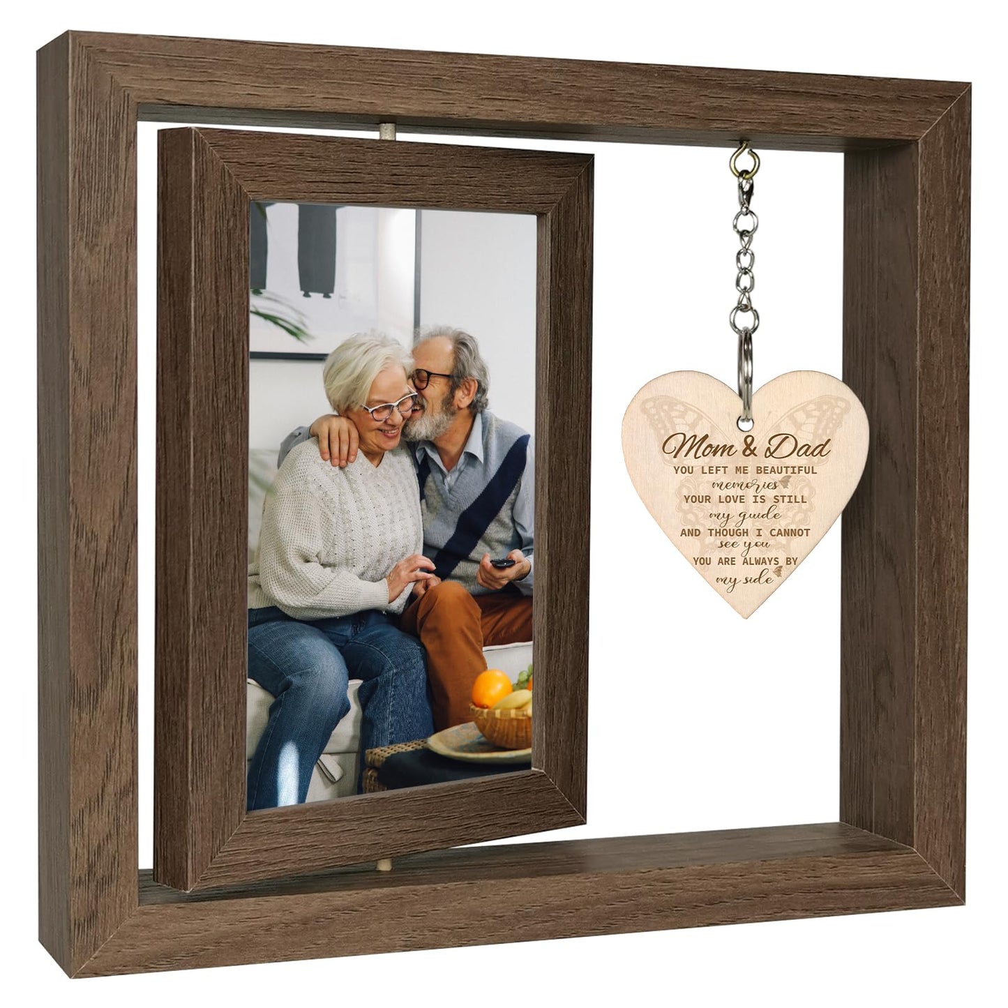 EYITUPC Loss of Mother & Father Sympathy Gift Memorial Gifts for Loss of Mom Dad Picture Frame, In Memory of Parents Grief Remembrance Bereavement Gifts, Display Two 4x6