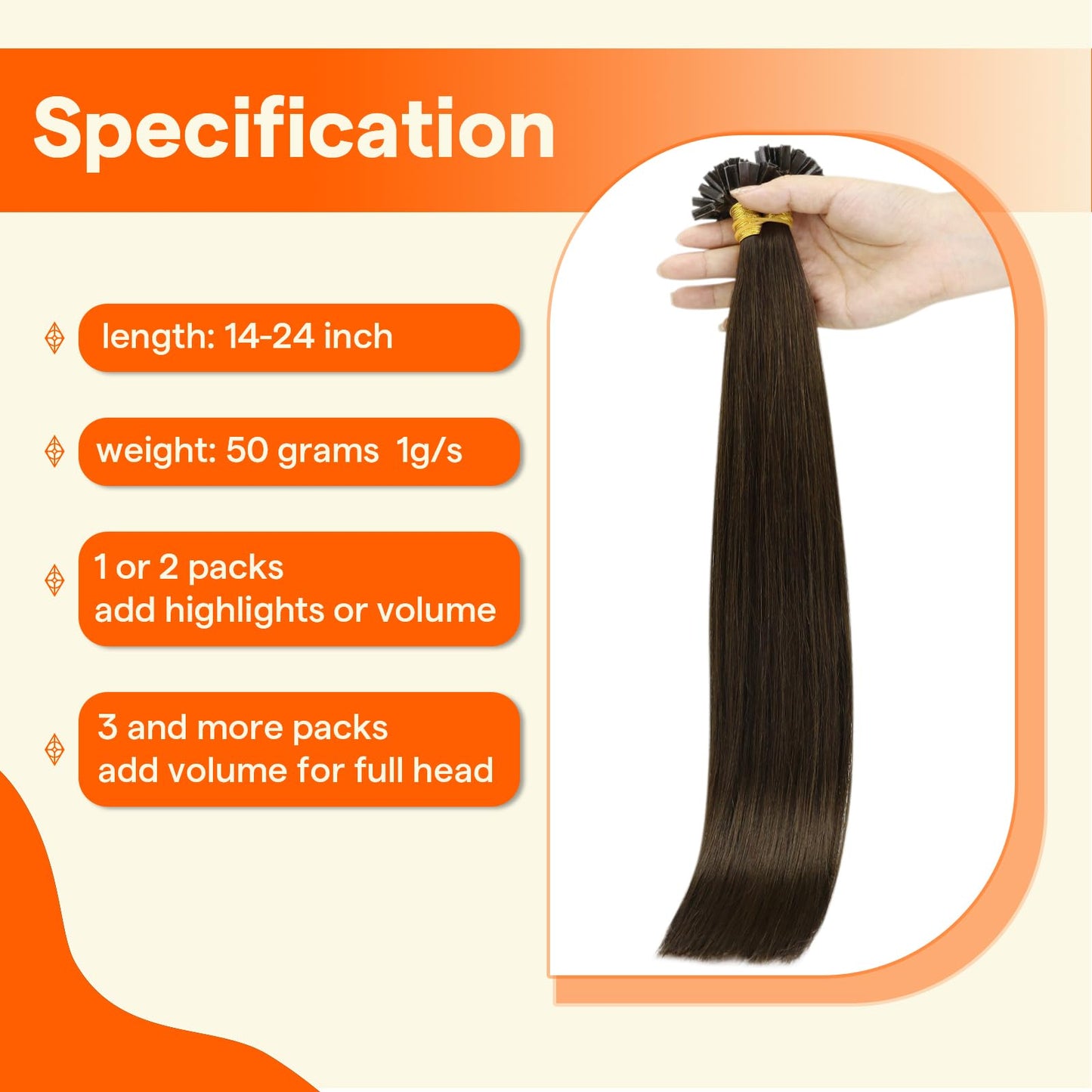 Full Shine K Tip Hair Extensions Real Human Hair Color 2 Dark Brown Ktip Human Hair Extensions 16 Inch Prebonded Keratin Tip Ext