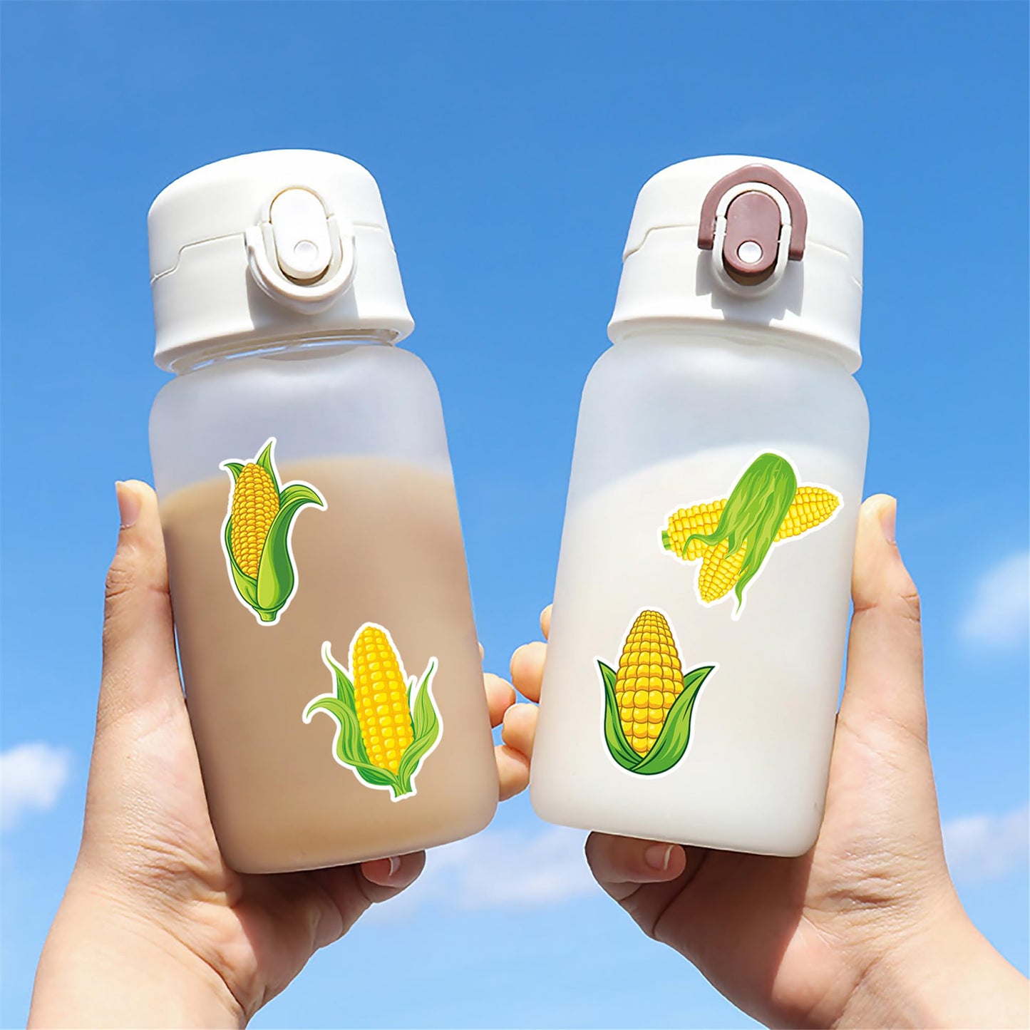MUYINGZHUO Corn Stickers, 50PCs Pack, Cute Cartoon Vegetable Vinyl Decals & Stickers for Laptop, Hydro Flask, Water Bottle, Bumper Car, Planner Stickers for Kids, Toddlers, Teens (Corn)