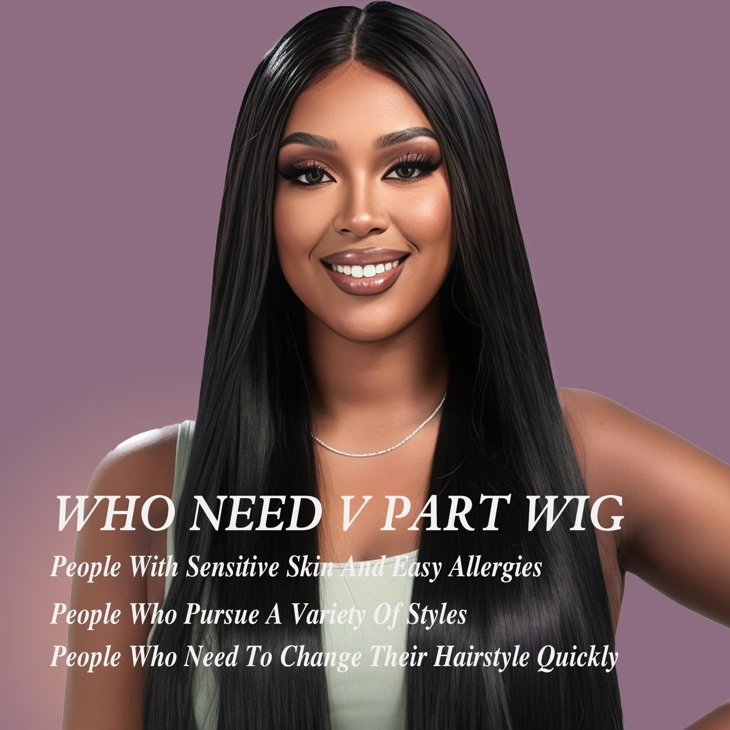 V Part Wig Human Hair Straight Human Hair Wigs Upgrade U Part Human Hair Wig for Women No Leave Out No Sew In 200% Density Natur
