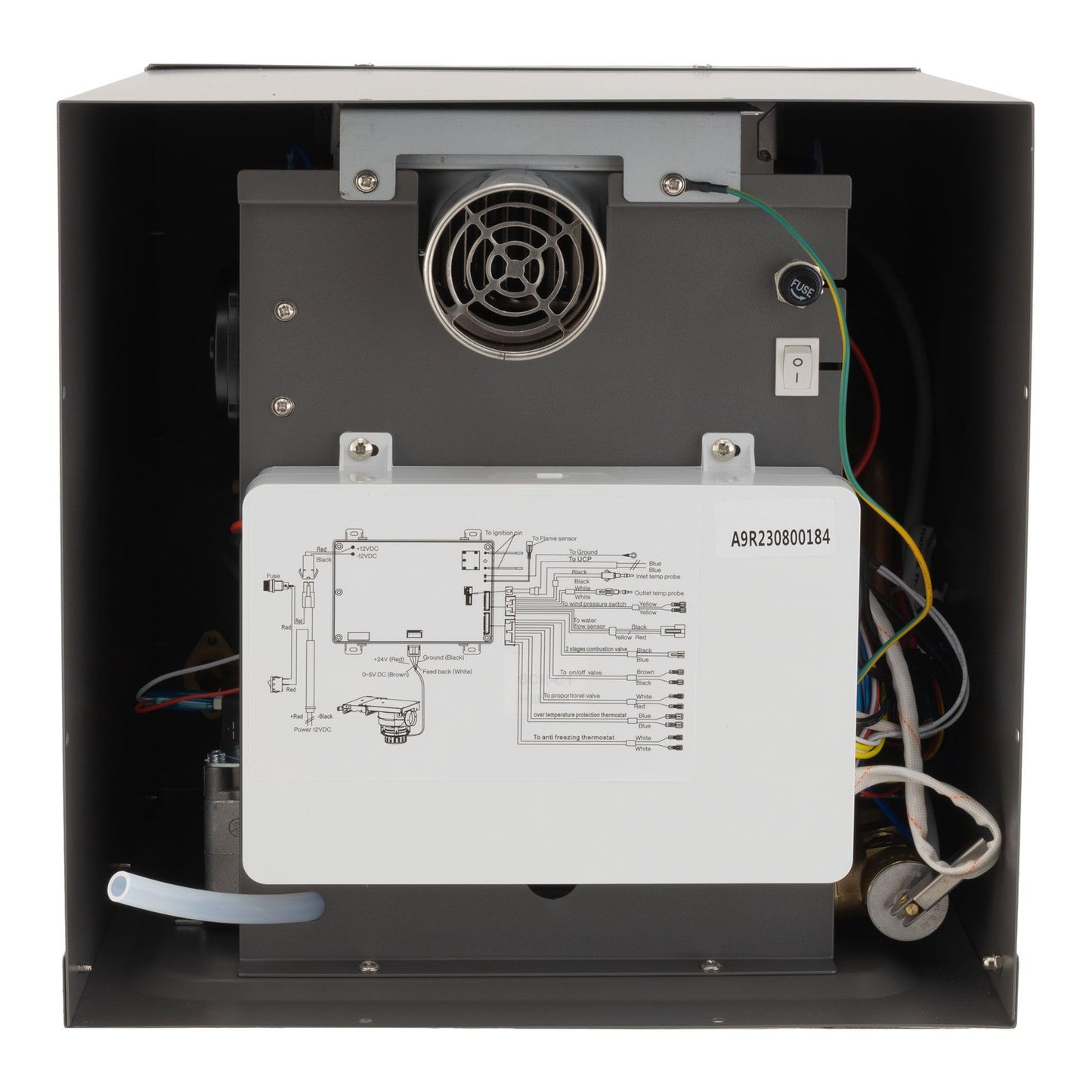 RecPro RV Tankless Water Heater | On Demand Hot | 42,000 BTU | Gas Water Heater | Remote Control Included (15" x 15" Door Size, Black)