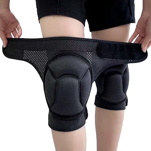 Men Women Knee Pads for Working Kneeling Flooring, Gardening Pad for Cleaning Floors, Soft Protective Housekeeping Kneepads for Adult Youth, Non-slip Foam knee Cushions for Workers, Black S (1 pair)