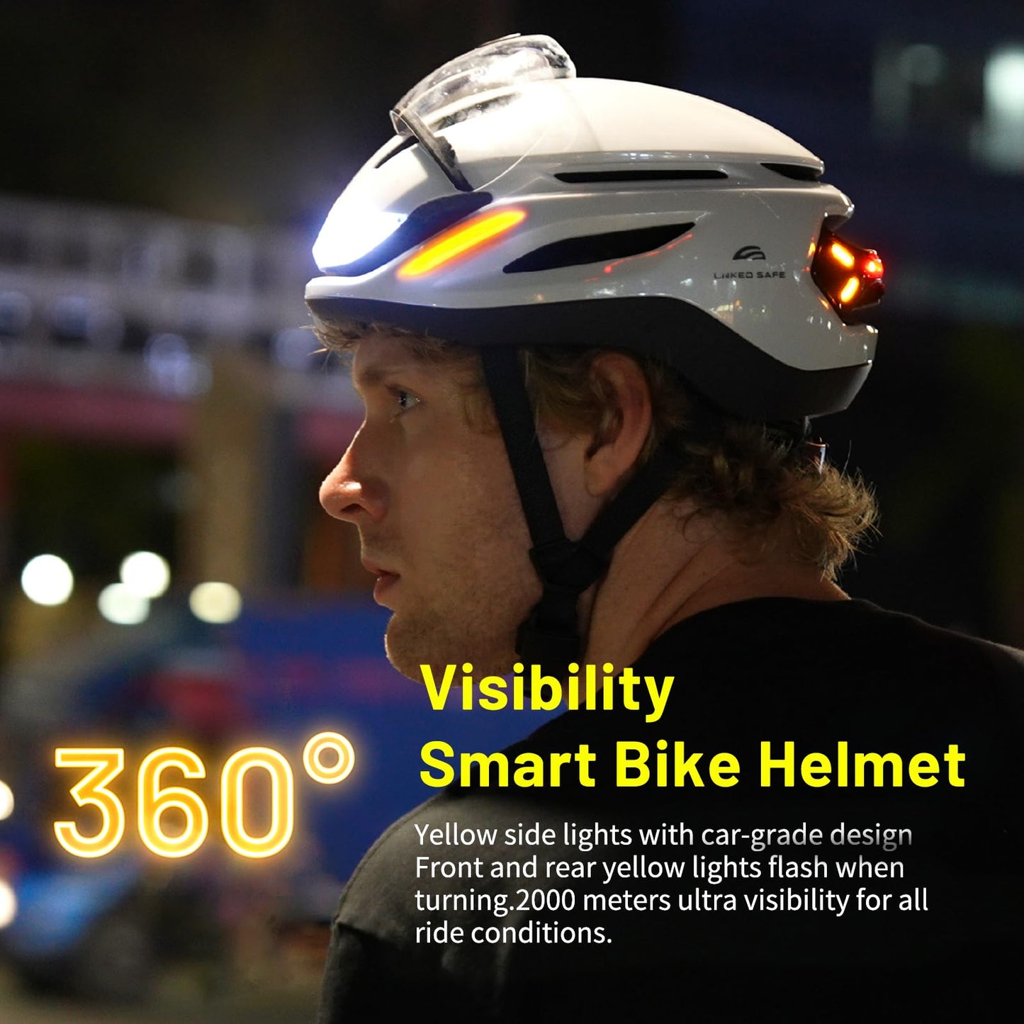 ASIEVIE Smart Commuter E-Bike Helmet, NTA-8776 Certified for 28mph, 360° Smart Lighting with Turn Signals & Brake Alert, Magnetic Shield for Cycling, Scooter, Bicycle, Adults (Black, M)
