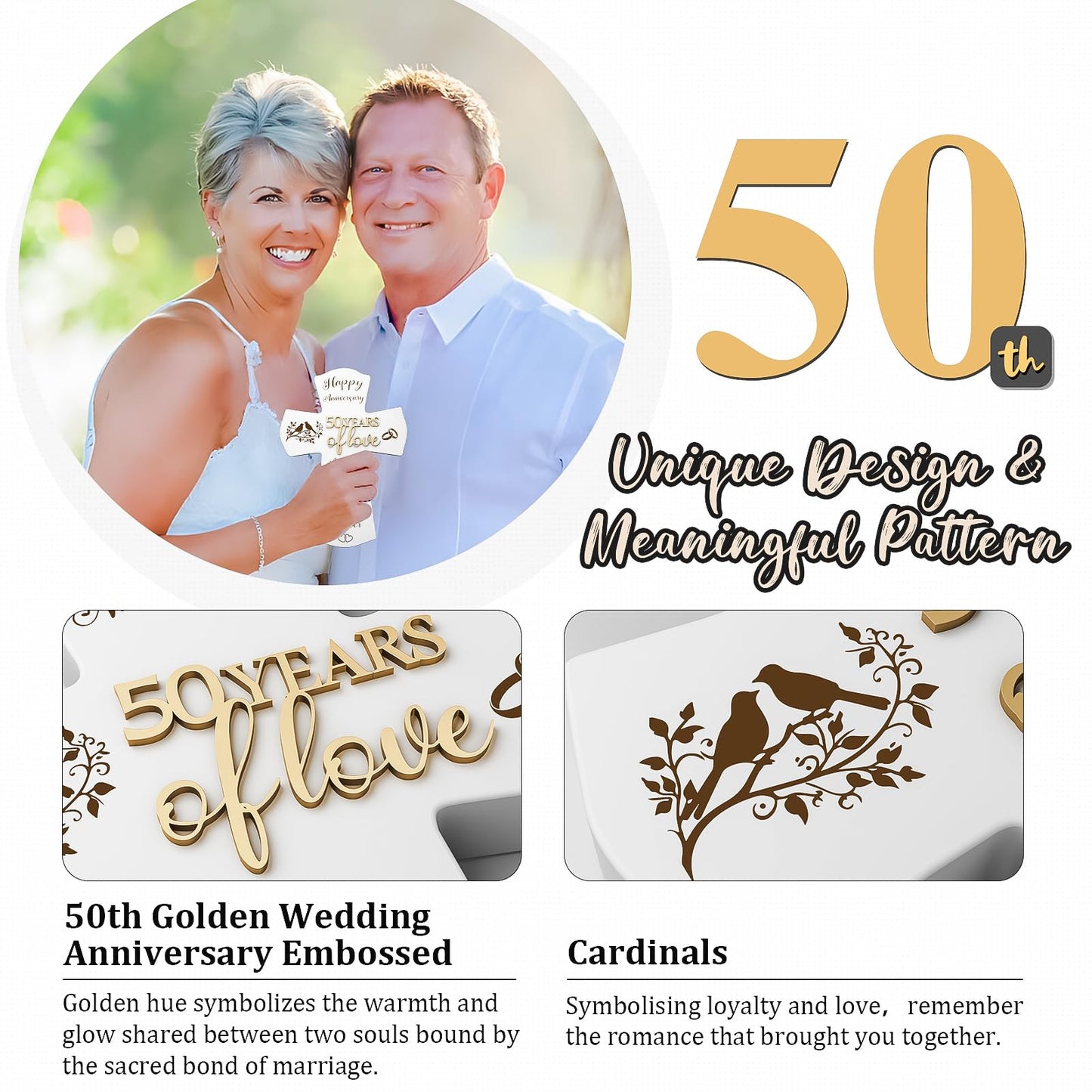 50th Anniversary Wedding Gifts for Wife Husband, Religious Cross Gifts for Women Men,50 Year Romantic Anniversary Marriage Gift for Her,Him,Couple,Parents,Friends,Wedding Anniversary Decorations