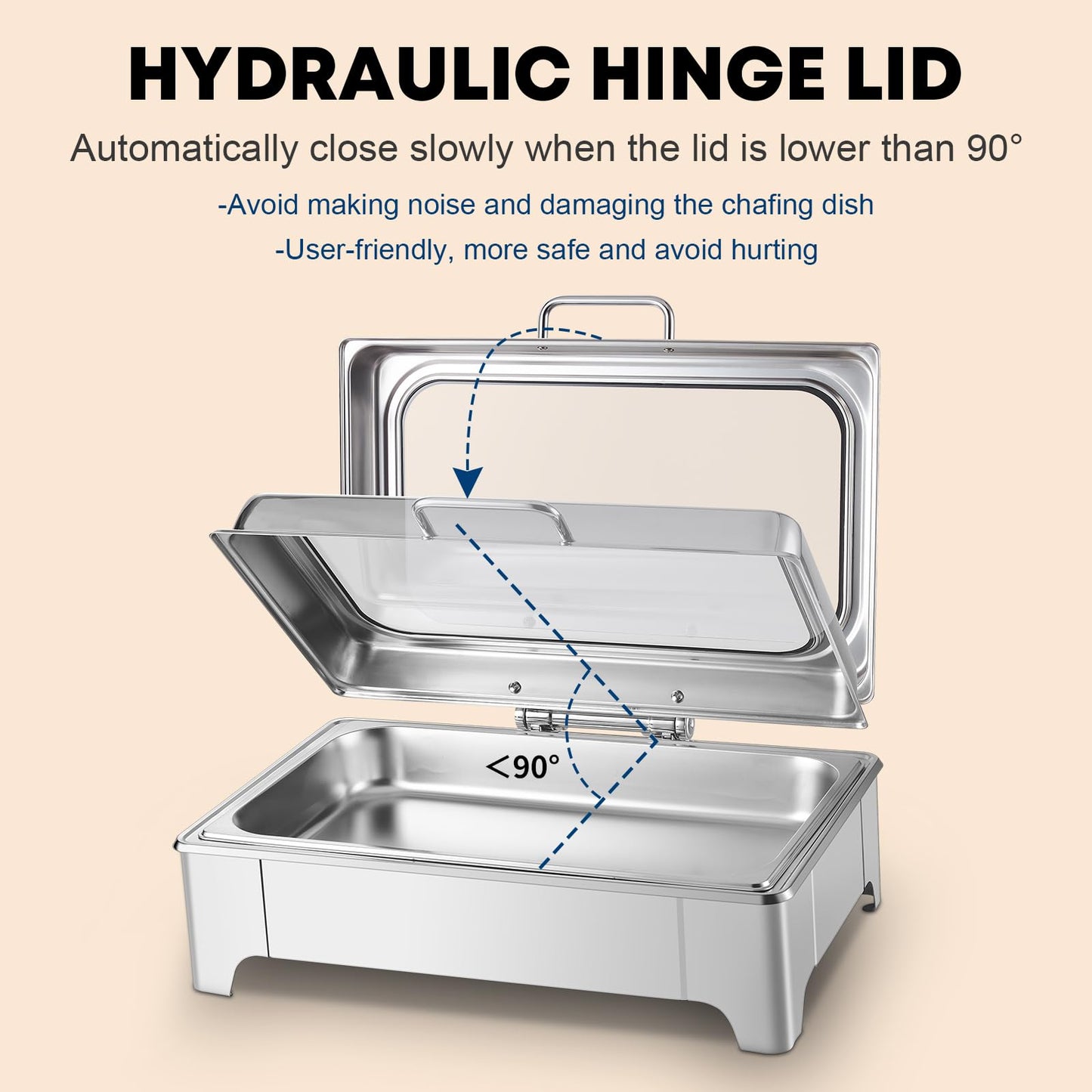Electric Chafing Dish Buffet Server Set, Stainless Steel Full Size & Half-Size &Three-Section Food Pan with Temp Control, Roll Top Stainless Steel Food Warmers for Catering Buffet (A-01)