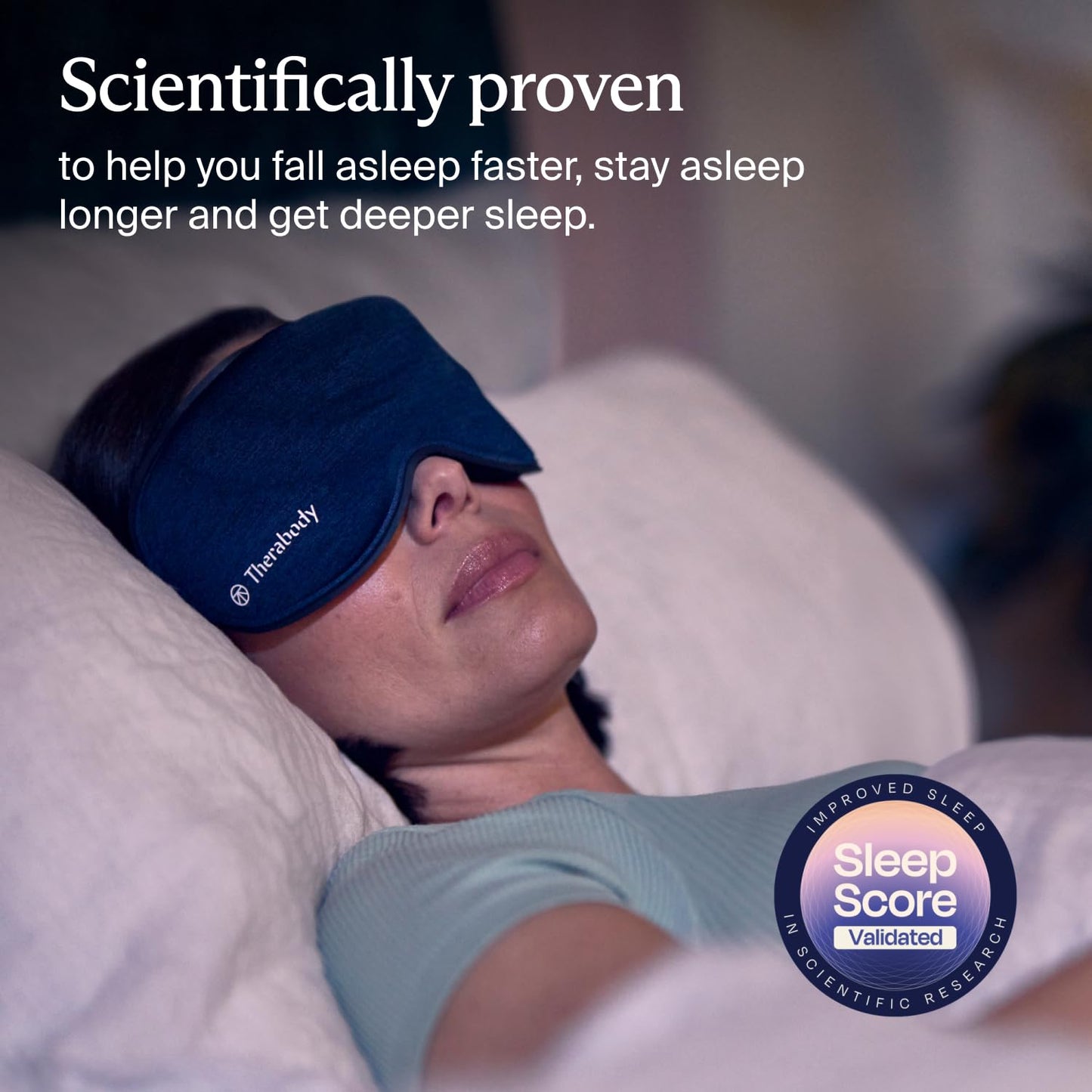 TheraGun Therabody Sleep Mask Ultra-Comfortable, 100% Blackout Sleep Eye Mask with Gentle Eye Massager Vibration for Stress Relief, Headache Relief & Self Care - Facial Massager for Women & Men