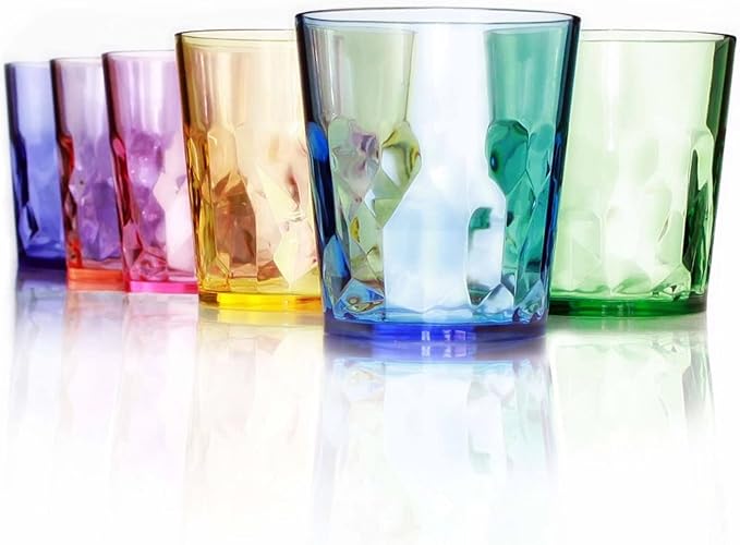 SCANDINOVIA - 13oz Unbreakable Premium Drinking Glasses Set of 6 - Made in Japan - Super Grade Acrylic Plastic - Perfect f...